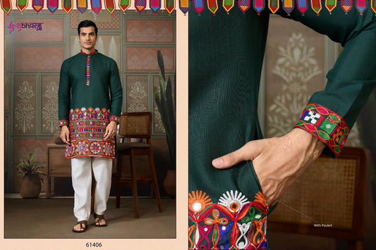 61406 Rajwadi Raas 3 Shubhvastra Cotton Silk Mens Kurta