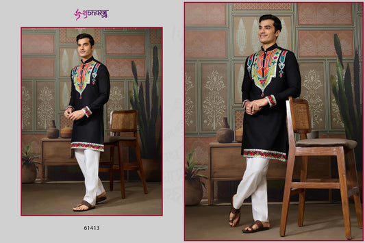 61413 Rajwadi Raas 4 Shubhvastra Pure Cotton Mens Kurta