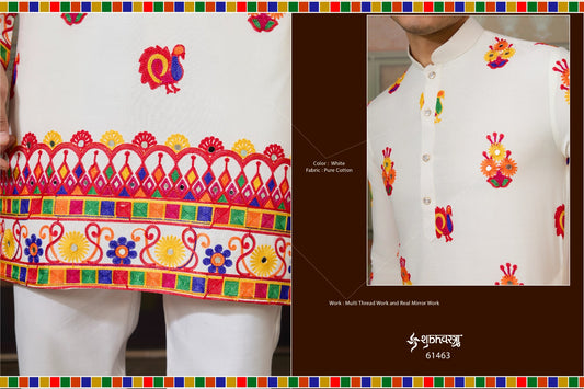 61463 Rajwadi Raas Vol 4 Navratri Special Shubhvastra Pure Cotton Mens Kurta