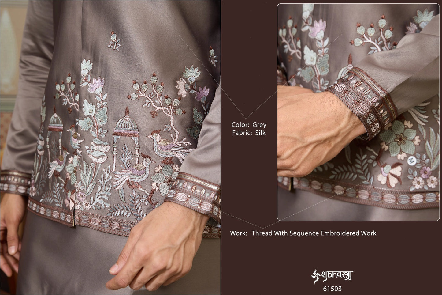 61503 Legancy Of Royals Shubhvastra With Koti Mens Kurta Pyjama