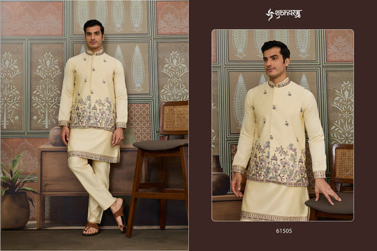 61505 Legancy Of Royals Shubhvastra With Koti Mens Kurta Pyjama