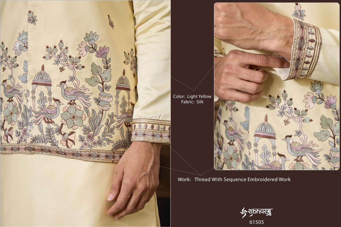 61505 Legancy Of Royals Shubhvastra With Koti Mens Kurta Pyjama