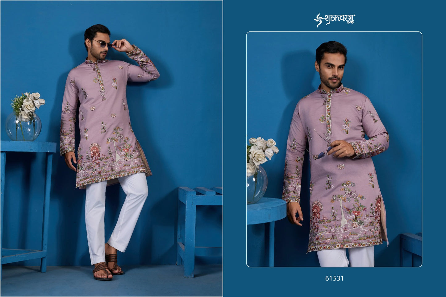 61531 Vantara Vogue Shubhvastra Viscose Silk Mens Kurta
