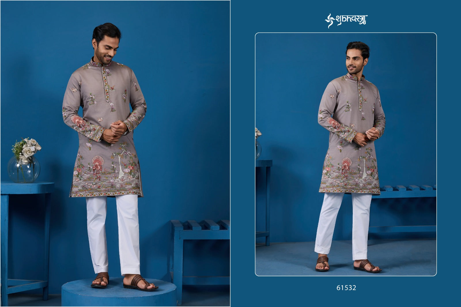 61532 Vantara Vogue Shubhvastra Viscose Silk Mens Kurta