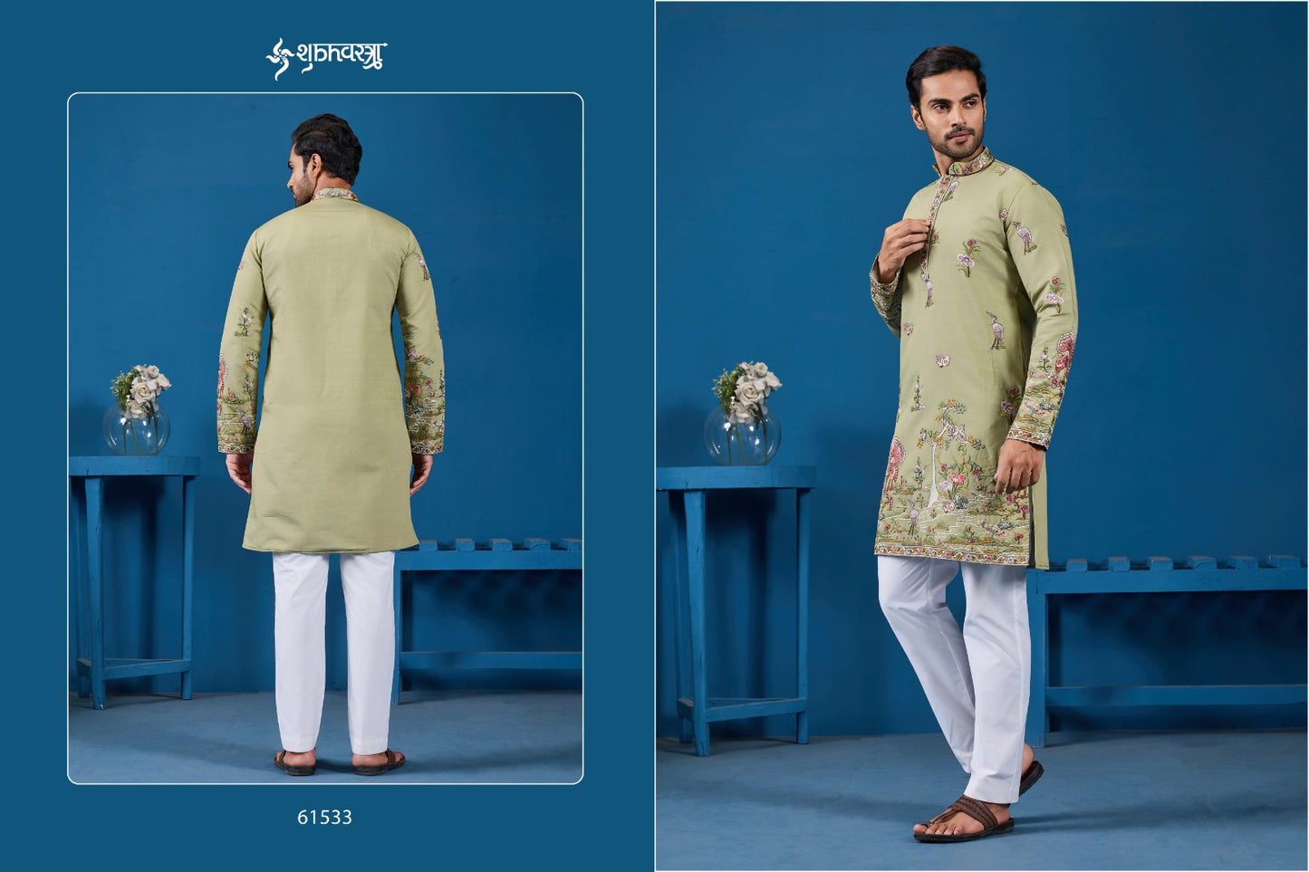 61533 Vantara Vogue Shubhvastra Viscose Silk Mens Kurta