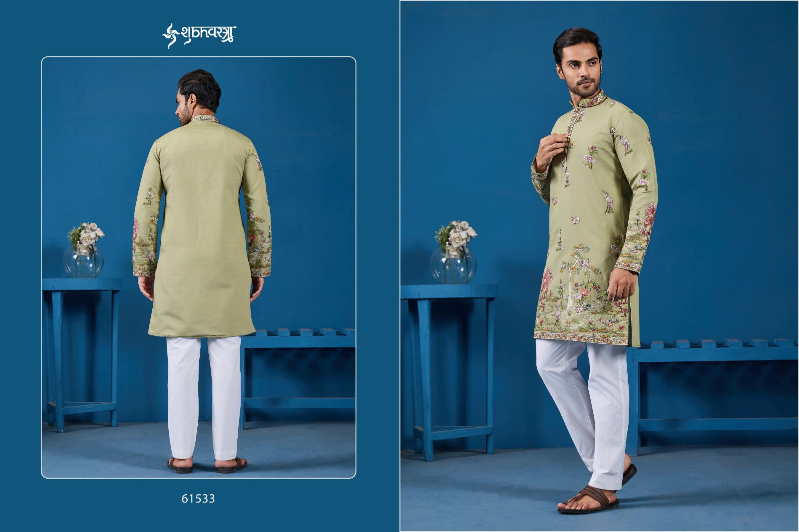 61533 Vantara Vogue Shubhvastra Viscose Silk Mens Kurta