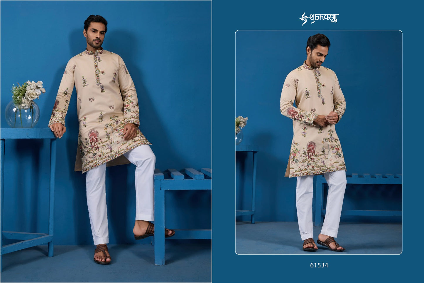 61534 Vantara Vogue Shubhvastra Viscose Silk Mens Kurta