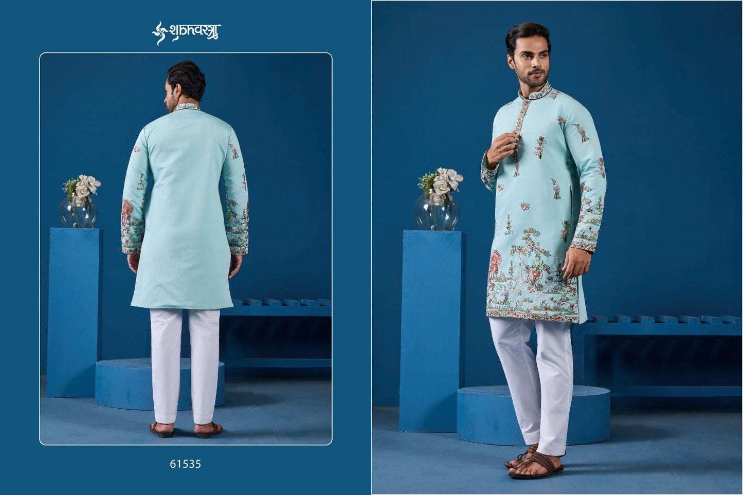 61535 Vantara Vogue Shubhvastra Viscose Silk Mens Kurta