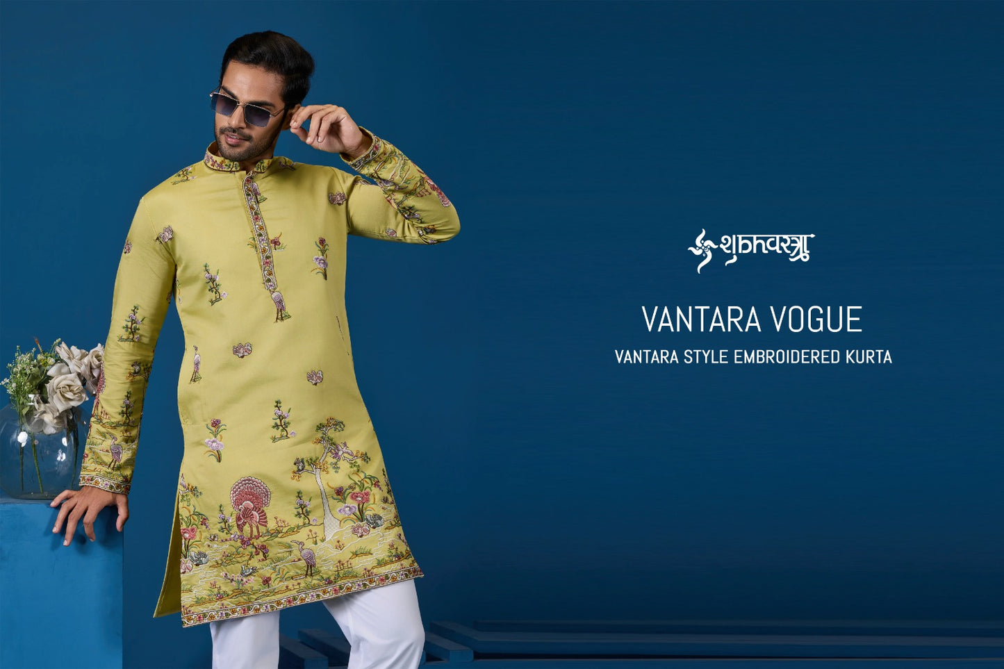 61536 Vantara Vogue Shubhvastra Viscose Silk Mens Kurta