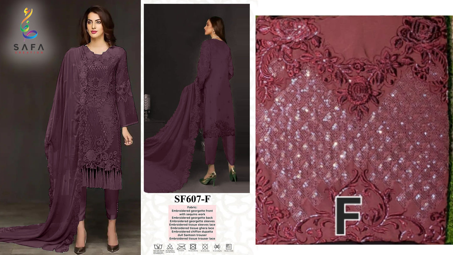 607F Safa Creation Pakistani Salwar Suits