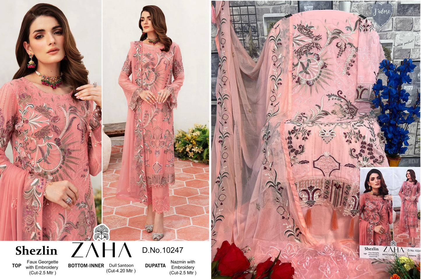 10247 Zaha Pakistani Salwar Suits