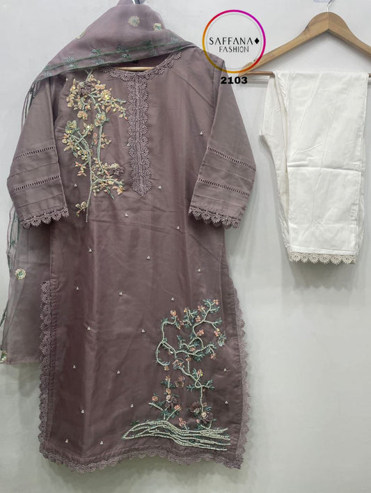 2103 Gray Saffana Pakistani Readymade Suits