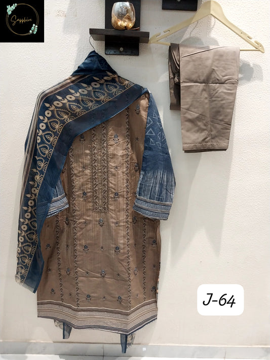 Jazmin Vol 64 Coffee Sapphire Pakistani Readymade Suits
