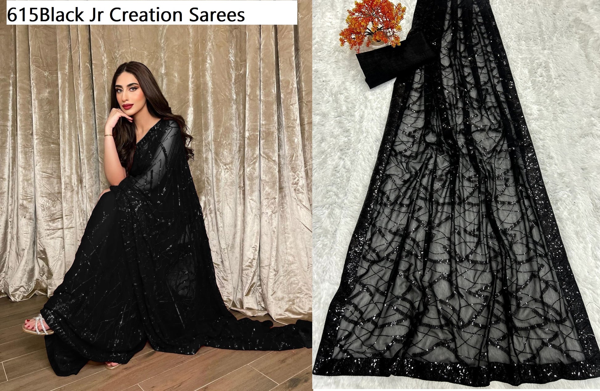 615Black Jr Creation Sarees