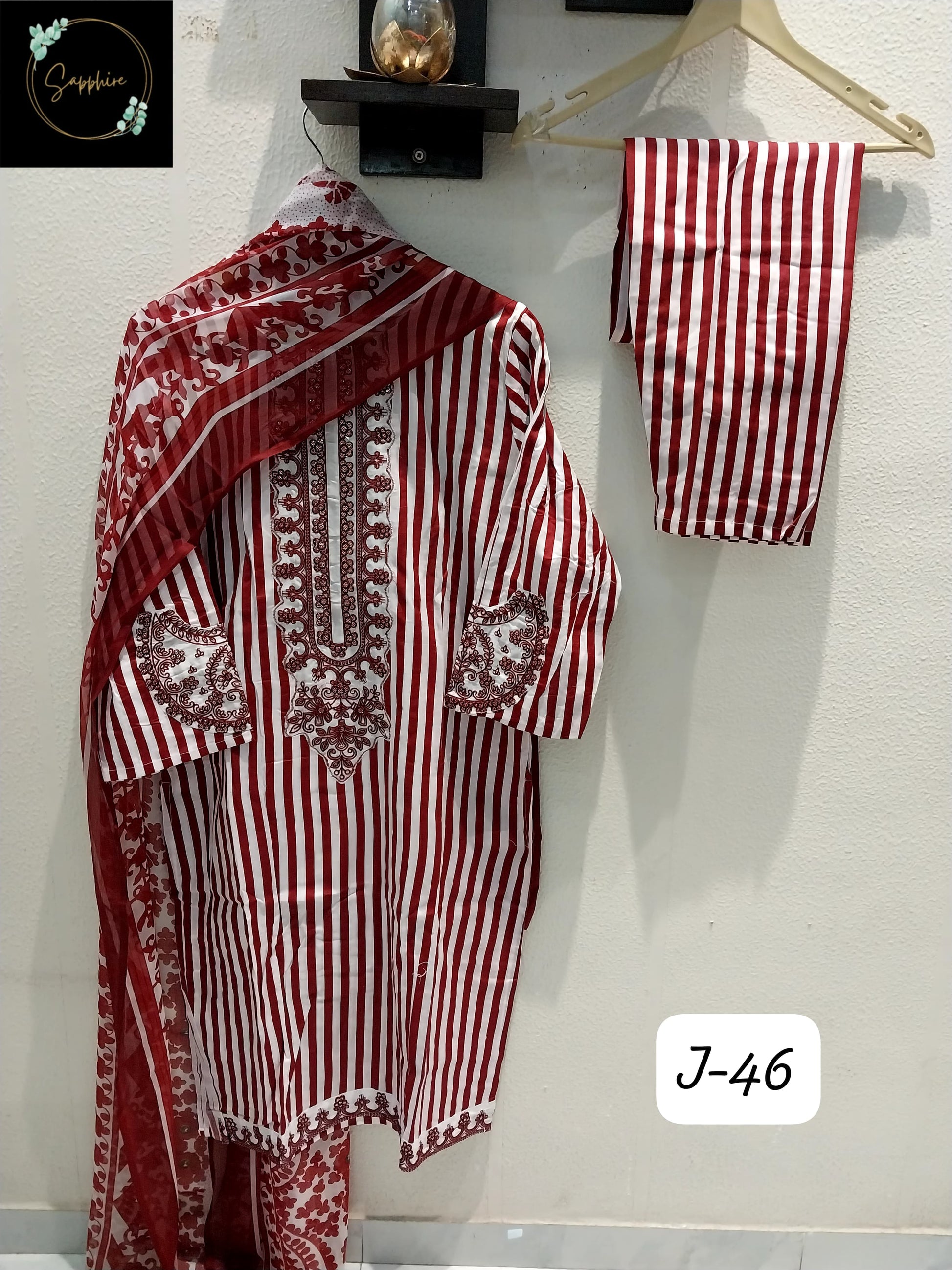 Jazmin Vol 46 Red Sapphire Pakistani Readymade Suits