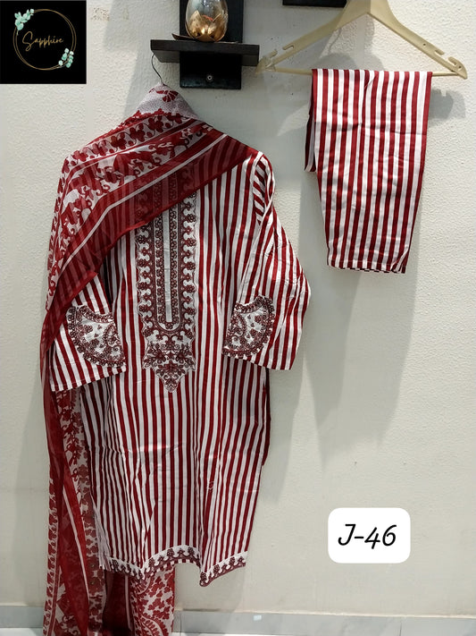 Jazmin Vol 46 Red Sapphire Pakistani Readymade Suits