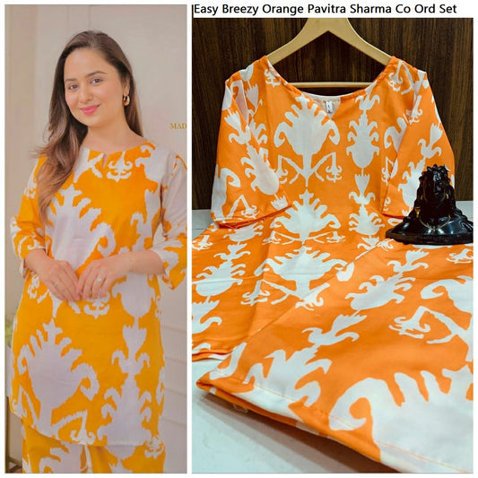 Easy Breezy Orange Pavitra Sharma Co Ord Set