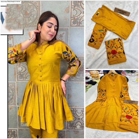 Divine Yellow Aadhya Designer Co Ord Set