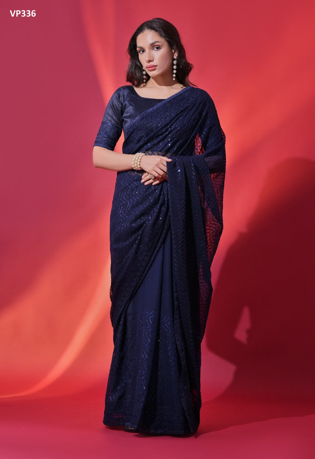 Vp336 Kora Fashion Berry Sarees