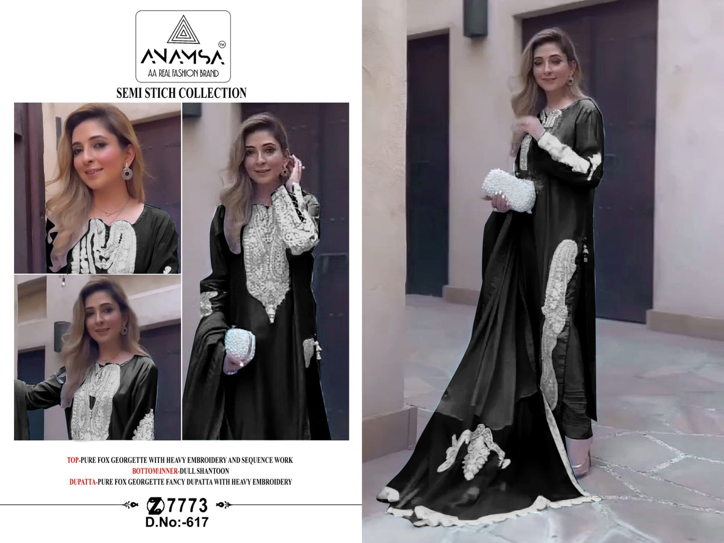 617 Anamsa Moti Work Pakistani Salwar Suits