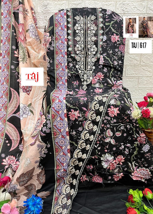617 Taj Creations Embroidery Pakistani Patch Suits