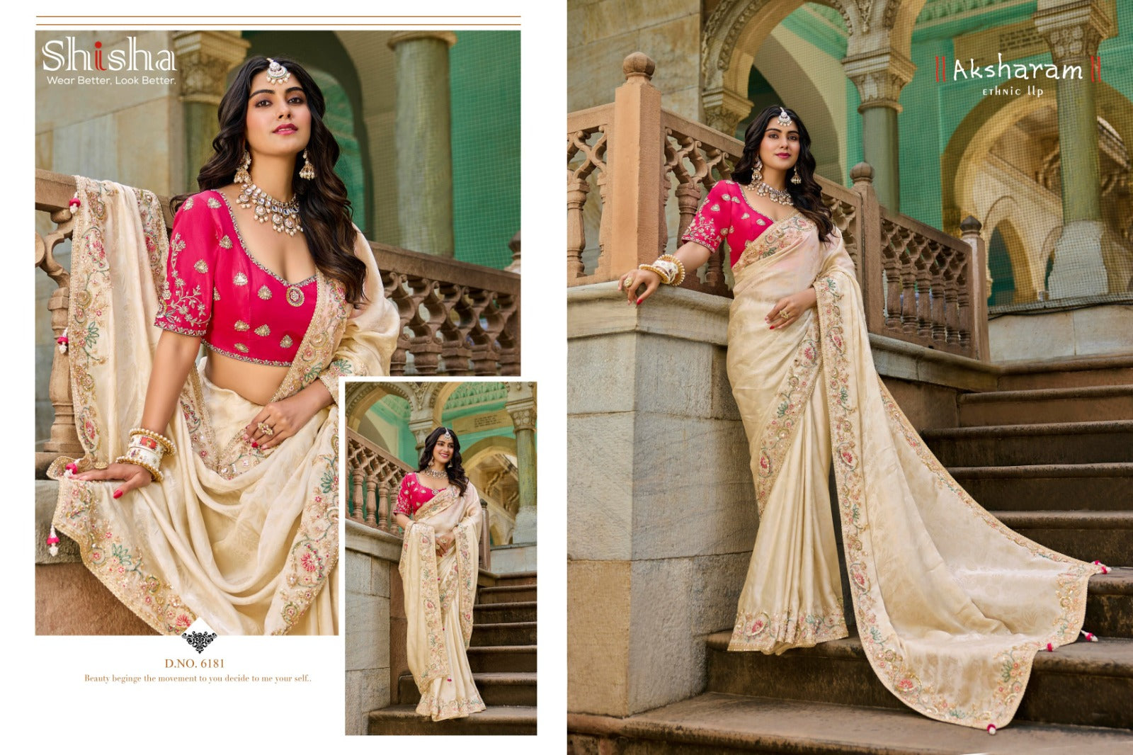 6181 Kumkum Vol 3 Shisha Viscose Satin Sarees
