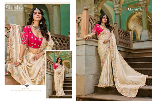 6181 Kumkum Vol 3 Shisha Viscose Satin Sarees