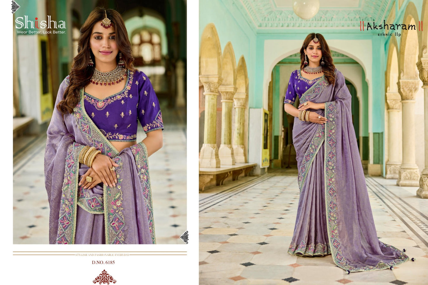 6185 Kumkum Vol 3 Shisha Viscose Satin Sarees