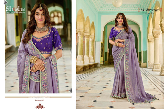 6185 Kumkum Vol 3 Shisha Viscose Satin Sarees