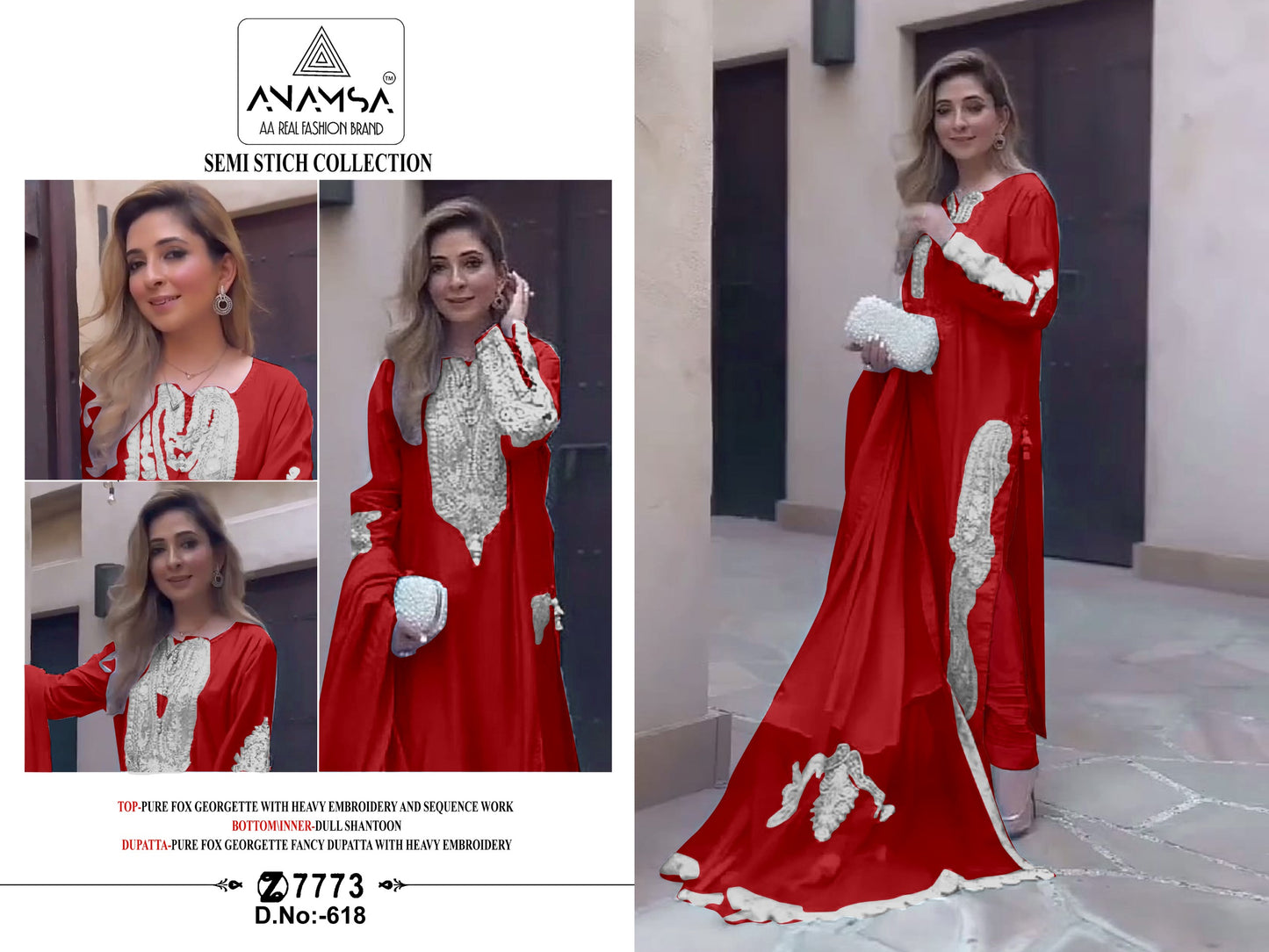 618 Anamsa Moti Work Pakistani Salwar Suits