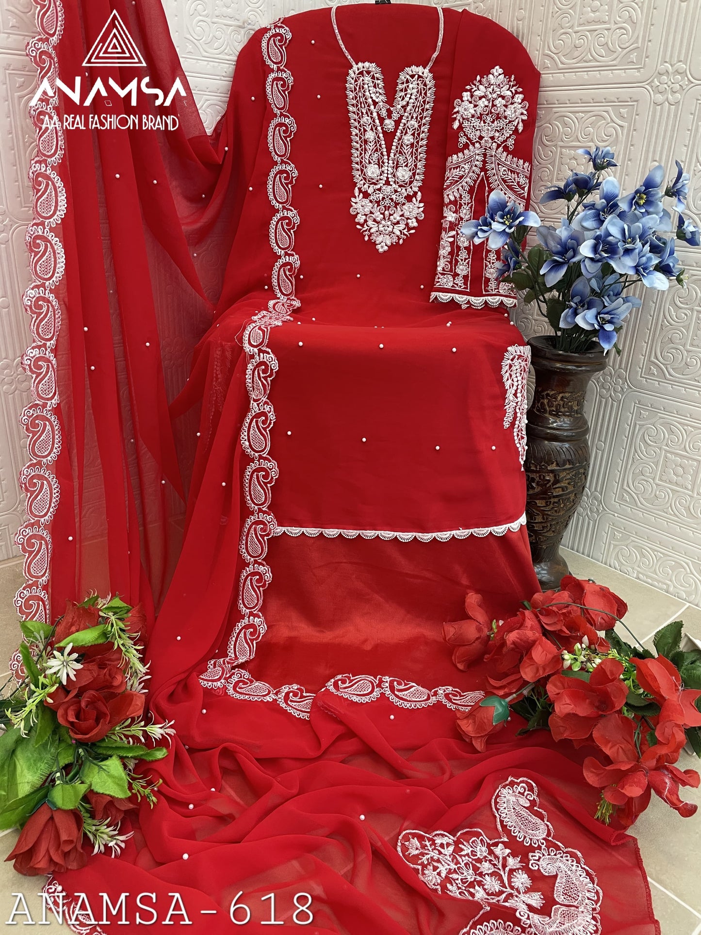 618 Anamsa Moti Work Pakistani Salwar Suits