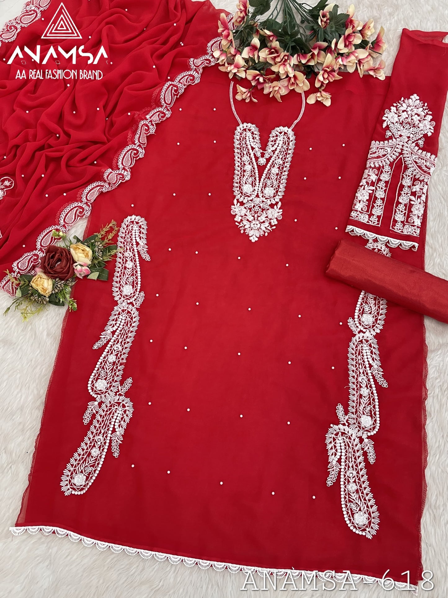 618 Anamsa Moti Work Pakistani Salwar Suits