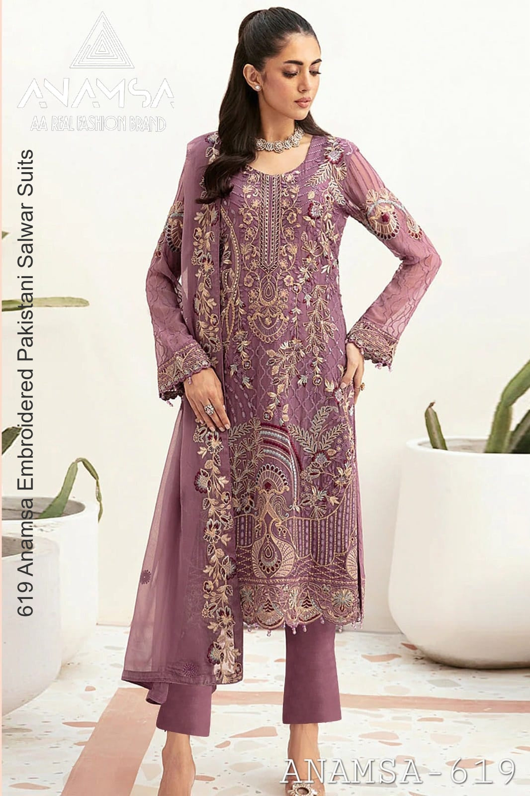 619 Anamsa Embroidered Pakistani Salwar Suits