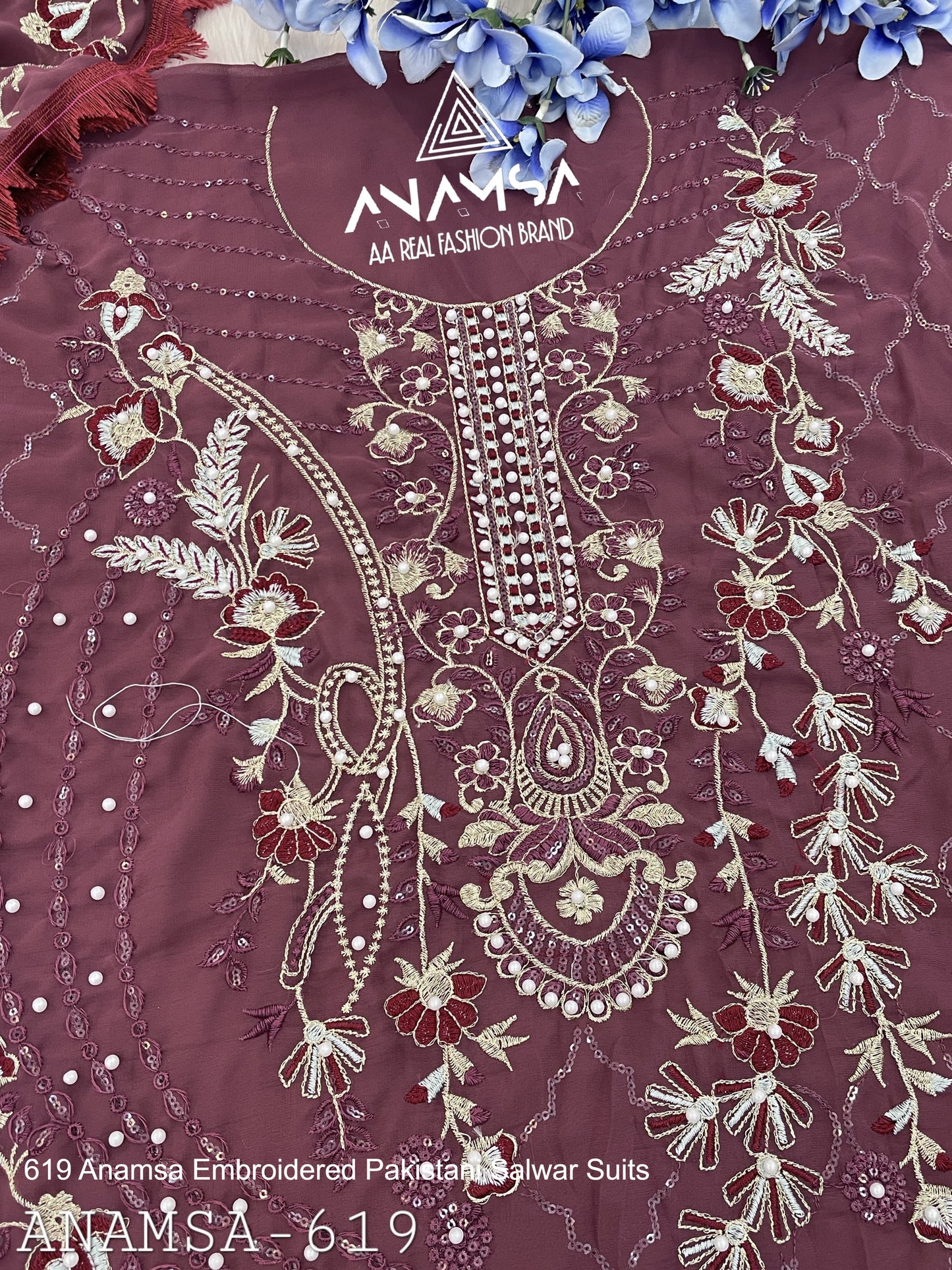 619 Anamsa Embroidered Pakistani Salwar Suits