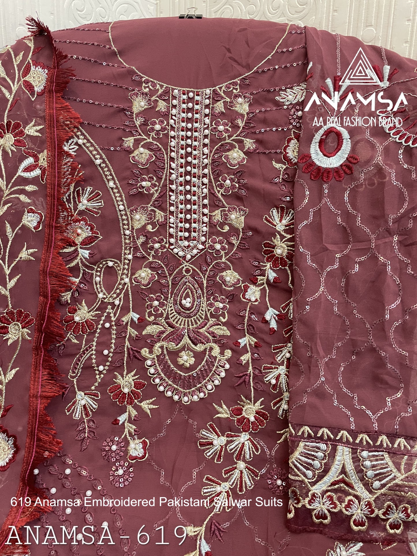 619 Anamsa Embroidered Pakistani Salwar Suits