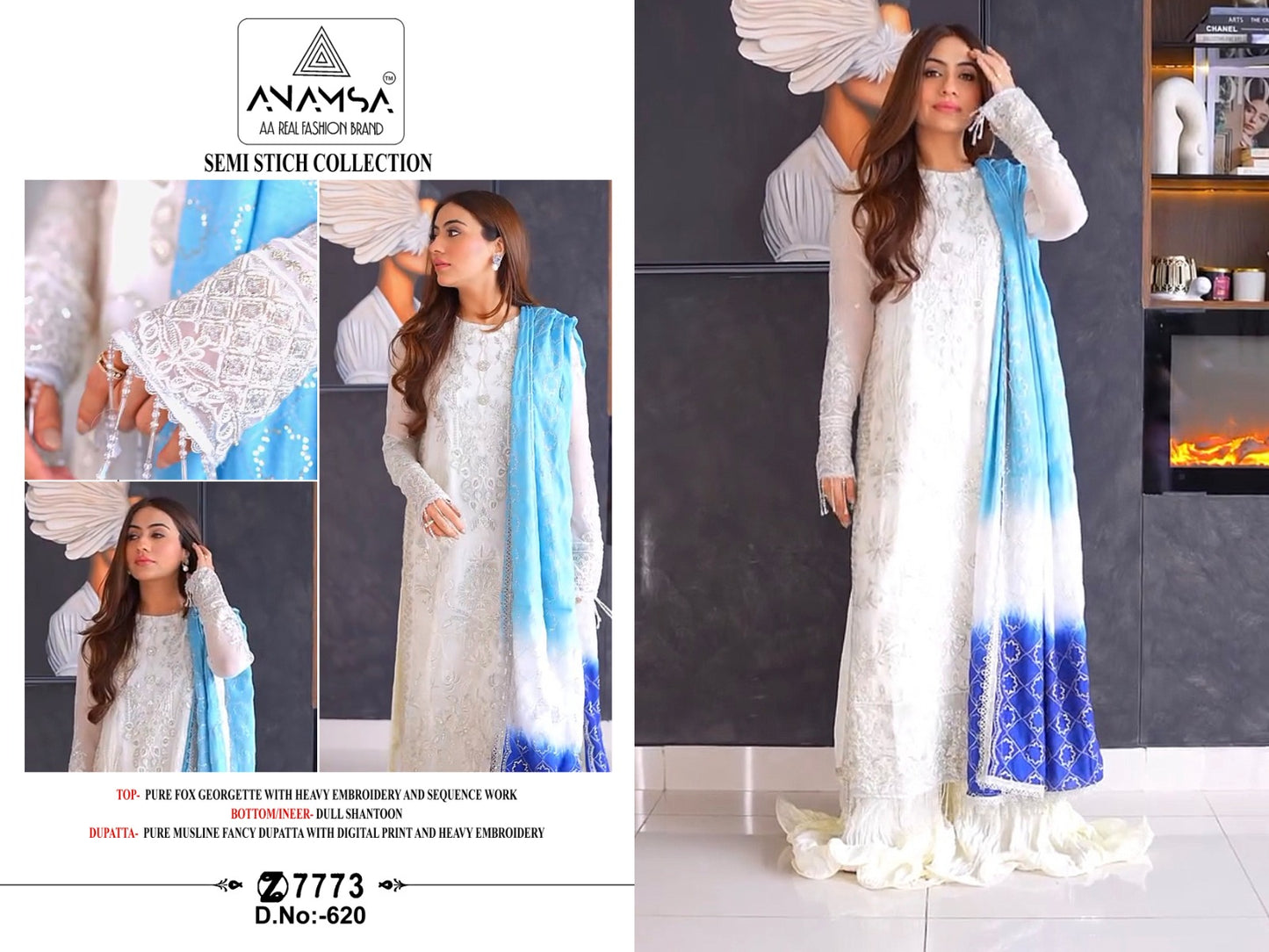 620 Anamsa Fox Georgette Pakistani Salwar Suits