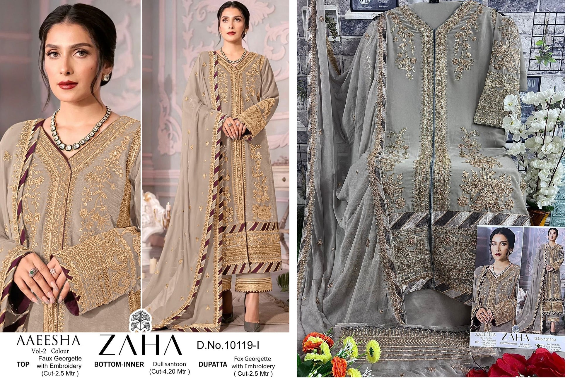 10119-I Zaha Pakistani Salwar Suits