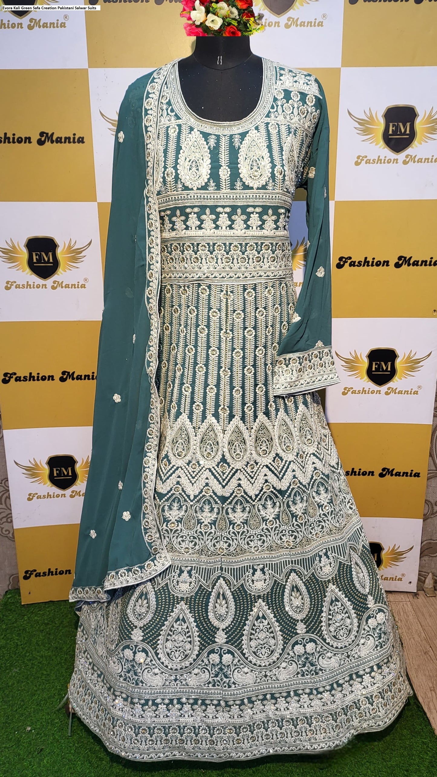 Evora Kali Green Safa Creation Pakistani Salwar Suits