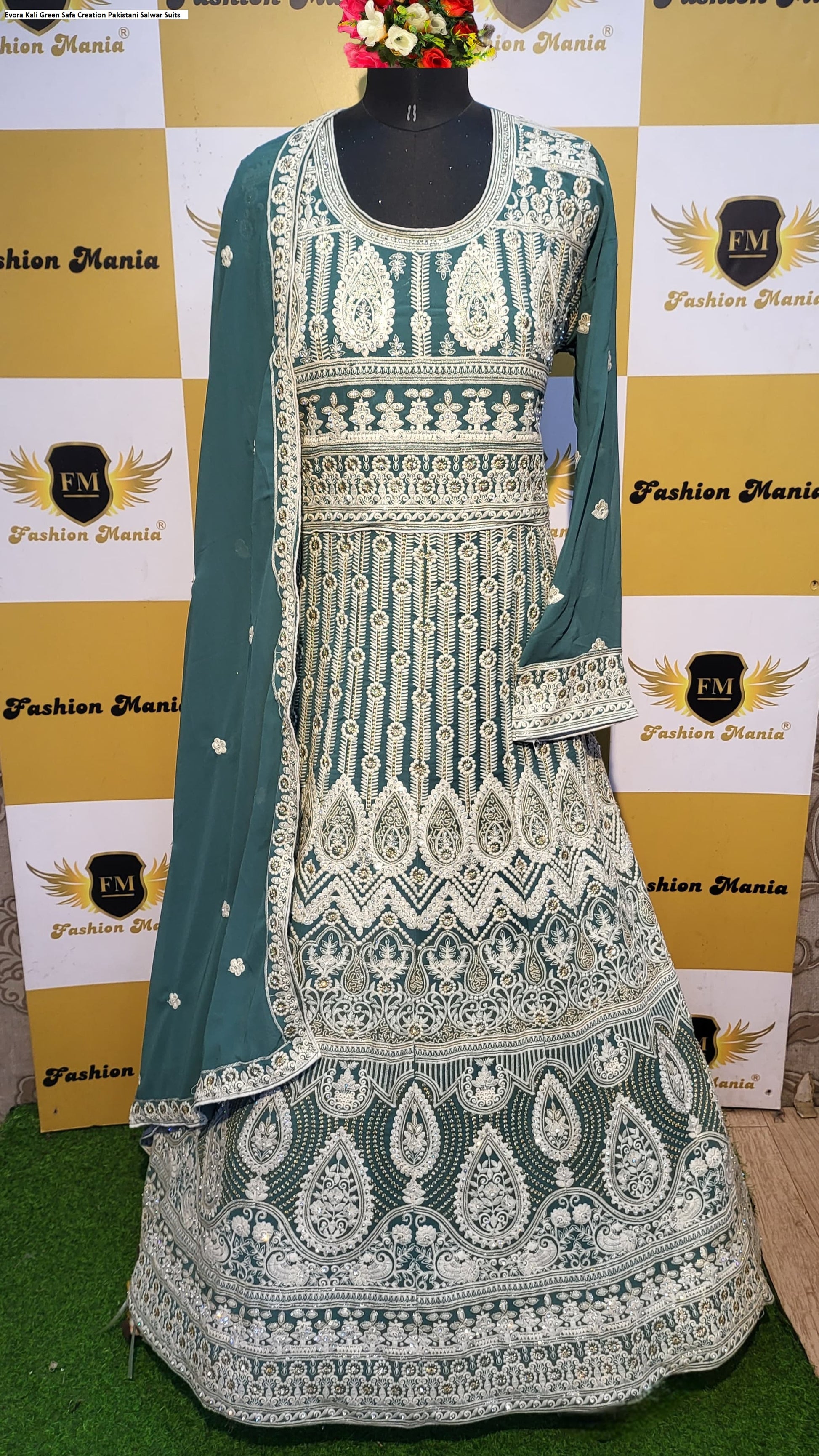 Evora Kali Green Safa Creation Pakistani Salwar Suits