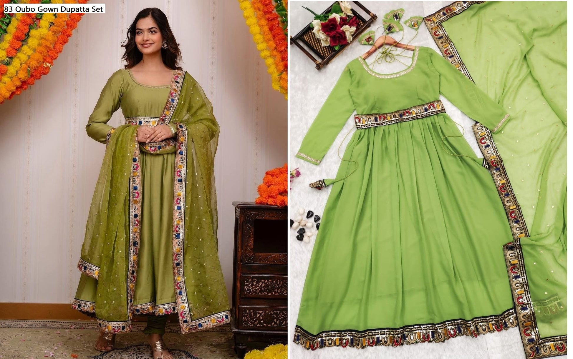 83 Qubo Gown Dupatta Set