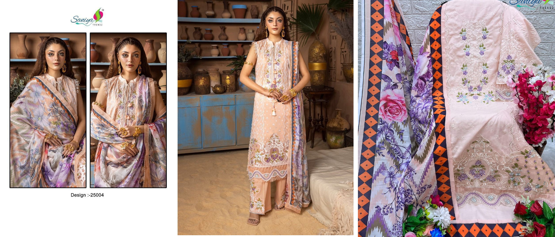 25004Chikankari Vol 25 Saniya Trendz Pakistani Salwar Suits