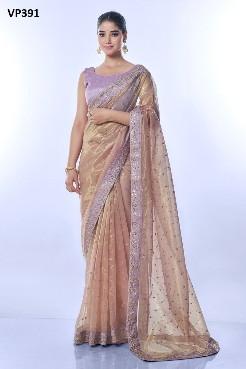 Vp391 Golden Thar Fashion Berry Sarees