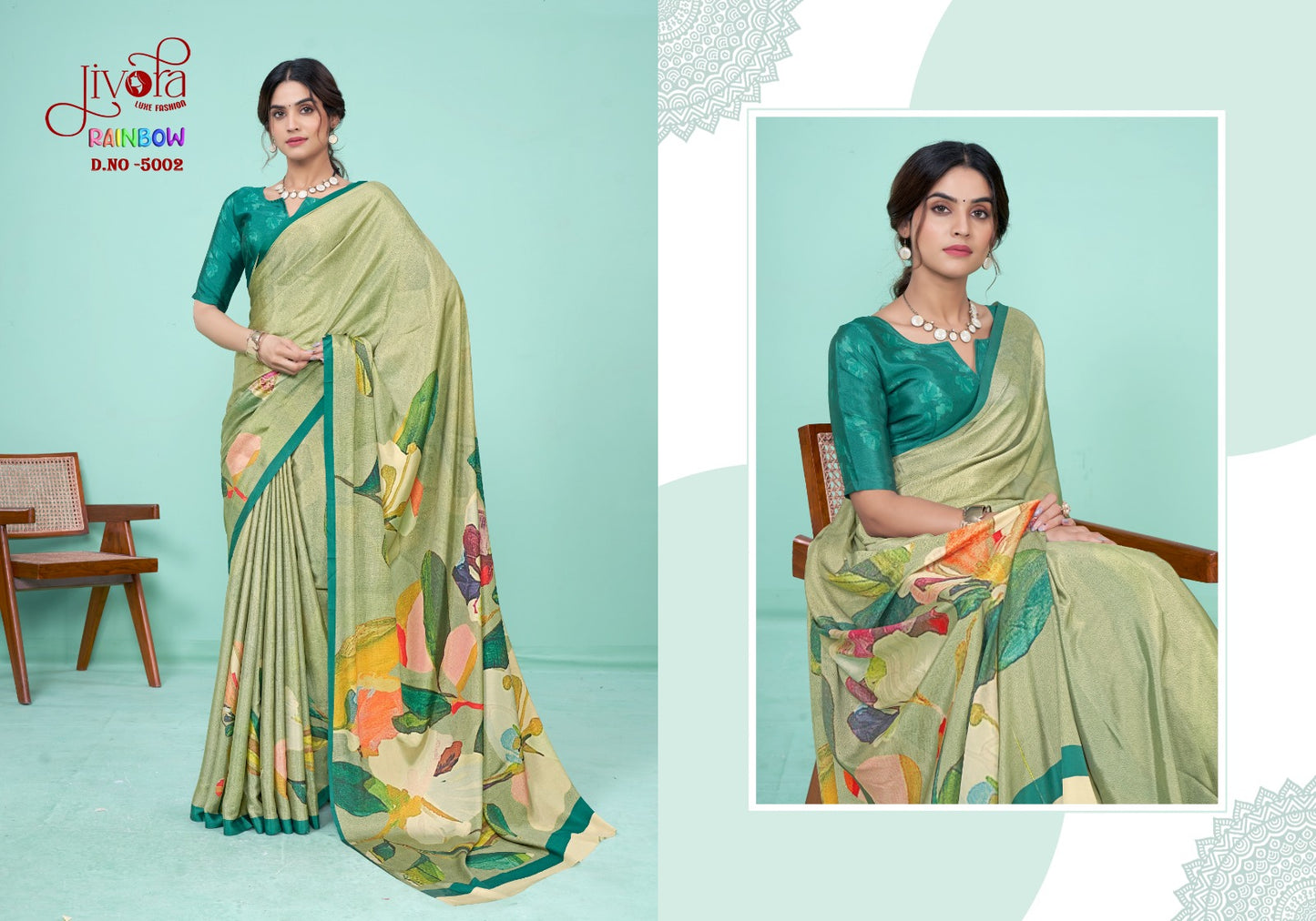 5002 Rainbow Jivora Sarees