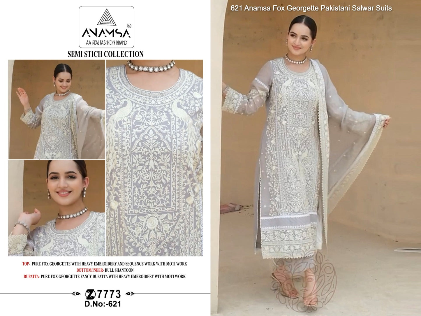621 Anamsa Fox Georgette Pakistani Salwar Suits