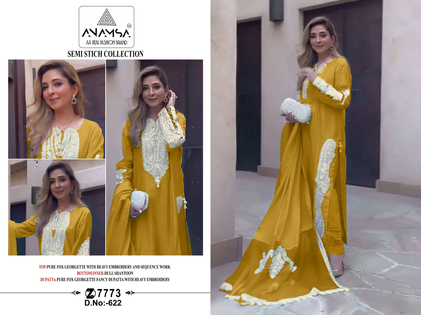 622 Anamsa Moti Work Pakistani Salwar Suits