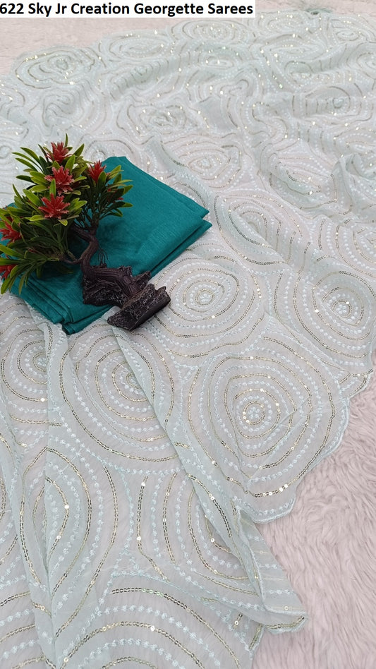 622 Sky Jr Creation Georgette Sarees