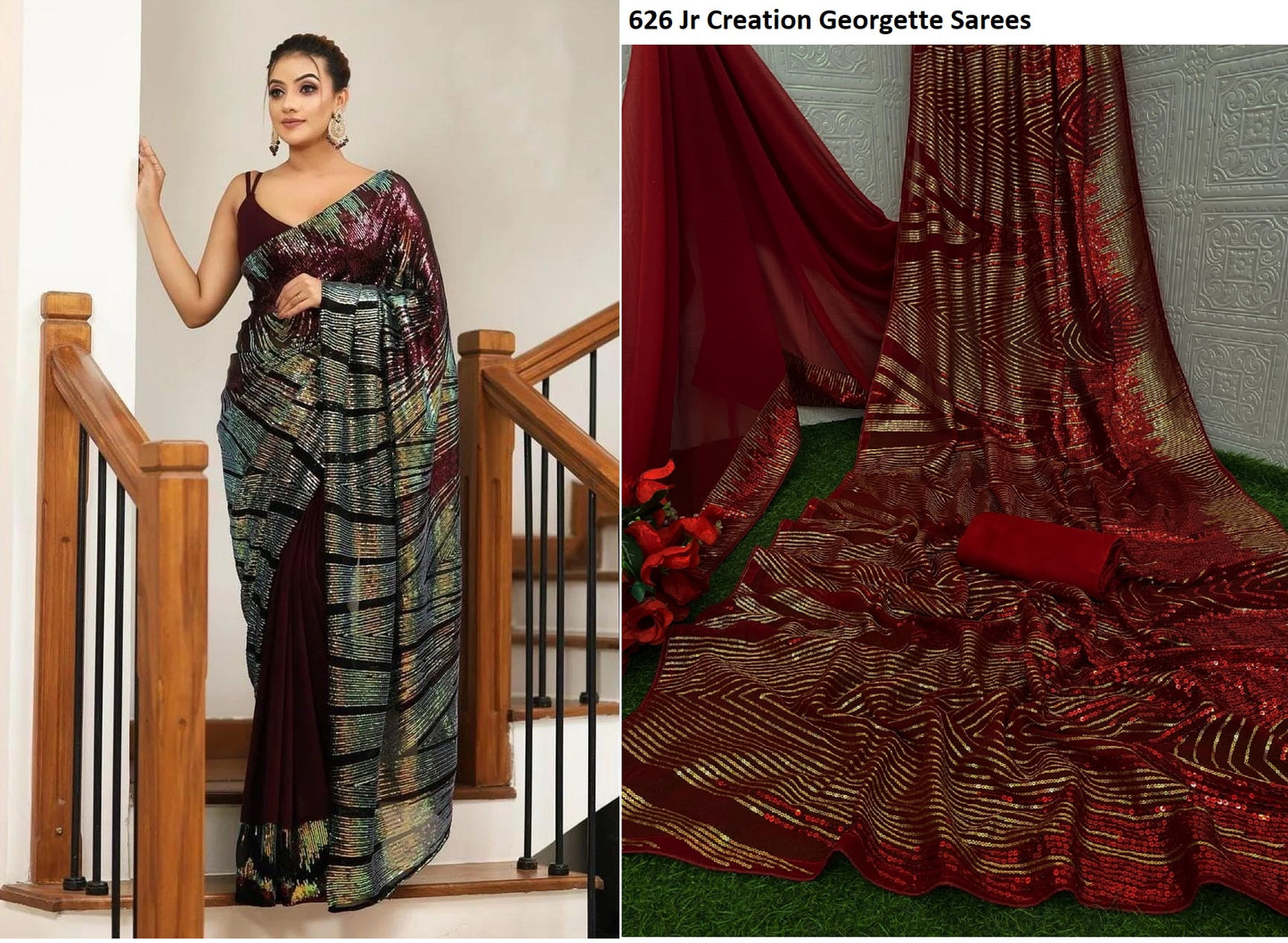 626 Jr Creation Georgette Sarees