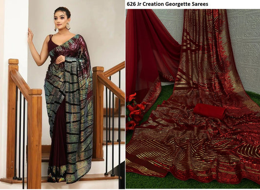 626 Jr Creation Georgette Sarees
