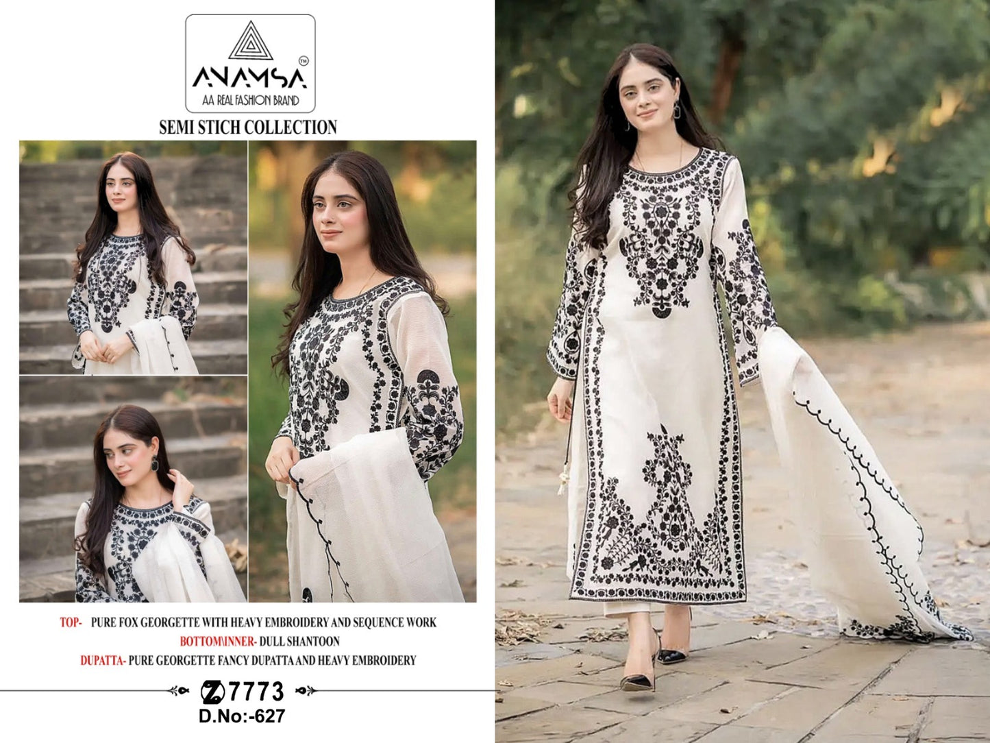 627 Anamsa Sequence Work Pakistani Salwar Suits