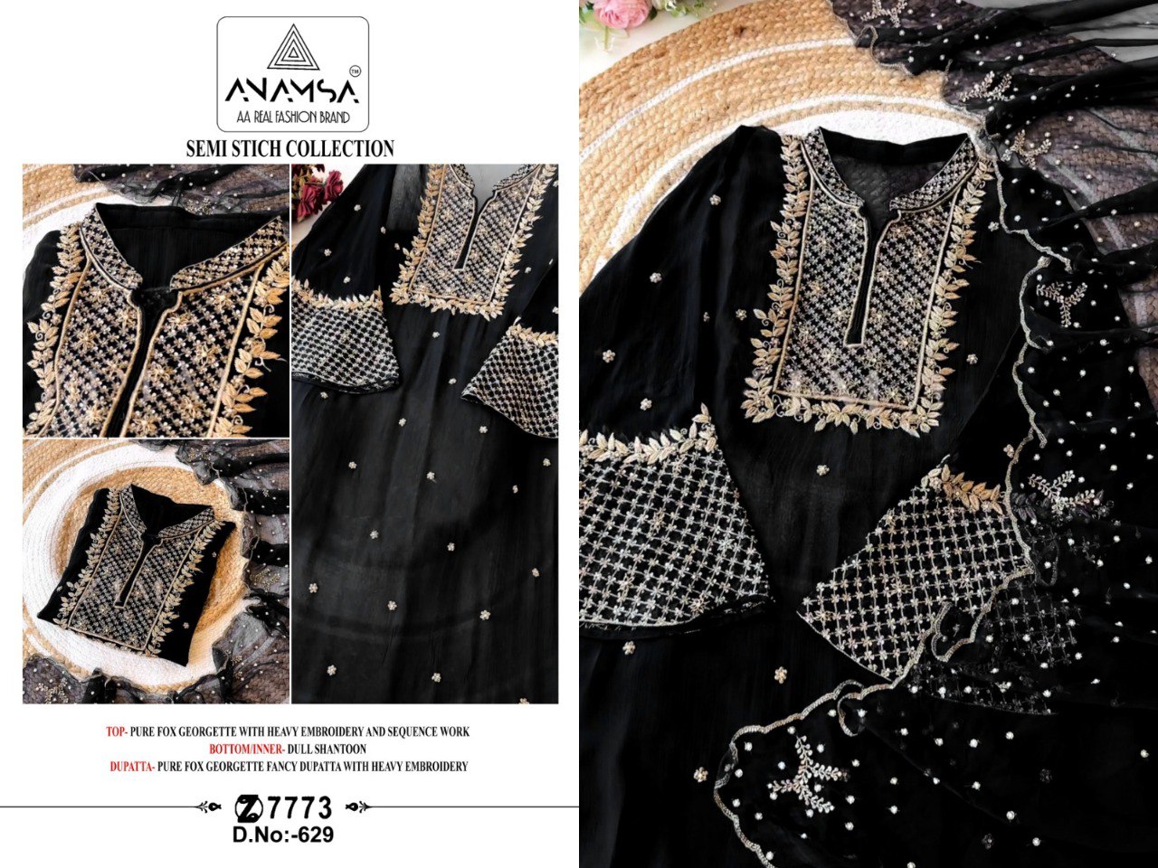 629 Anamsa Embroidery Pakistani Salwar Suits